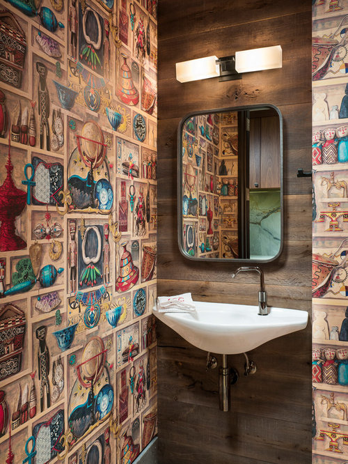 Rustic Powder Room Design Ideas, Remodels & Photos