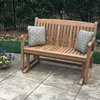 Classic Gliding Teak Outdoor Bench, Natural, 4'