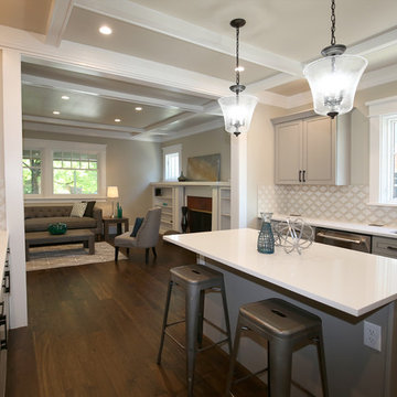 Kitchen opens to family room
