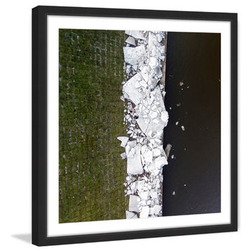 "Chunky White Rocks" Framed Painting Print by Karolis Janulis