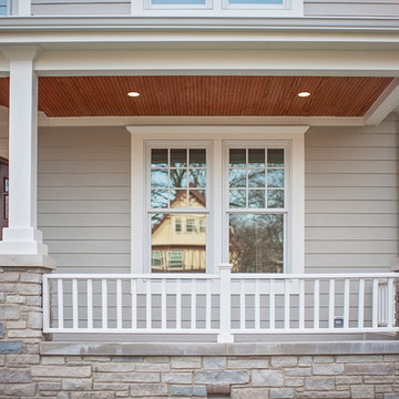 Pearl Gray James Hardie siding - 6'' exp. Cedarmill Finish.