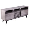 Cesshing Modern Media Stand, Gray and Black