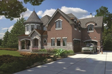 Photo of a traditional home design in Chicago.