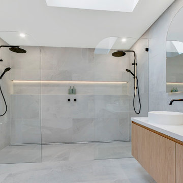 Large Curved Glass open shower screens
