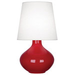 Robert Abbey - Robert Abbey June Oyster TL June 31" Vase Table Lamp - Ruby Red - Features Constructed from ceramic Includes an oyster linen shade Includes an energy efficient Medium (E26) base LED bulb High / Low switch Manufactured in America UL rated for dry locations Dimensions Height: 30-3/4" Width: 18" Product Weight: 18 lbs Shade Height: 16-1/2" Shade Top Diameter: 13" Shade Bottom Diameter: 18" Electrical Specifications Max Wattage: 150 watts Number of Bulbs: 1 Max Watts Per Bulb: 150 watts Bulb Base: Medium (E26) Voltage: 110 volts Bulb Included: Yes