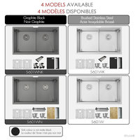 STYLISH 32 in Workstation Double Bowl Undermount Kitchen Sink with Accessories, Graphite