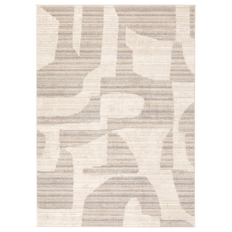 Label J Tremaine EVA05 Abstract Gray Area Rug, 5'x8'