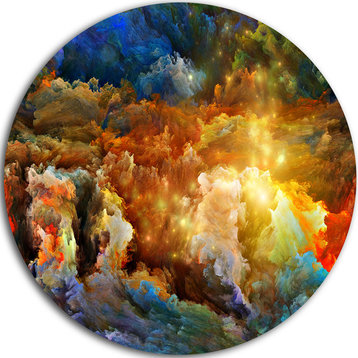 What Colors May Come, Abstract Disc Metal Wall Art, 23"