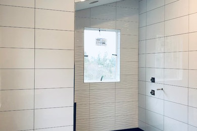 Example of a large trendy home design design in Seattle