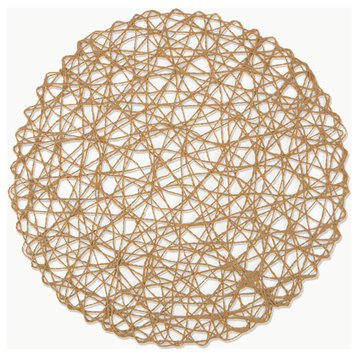 DII Taupe Woven Paper Round Placemat, Set of 6