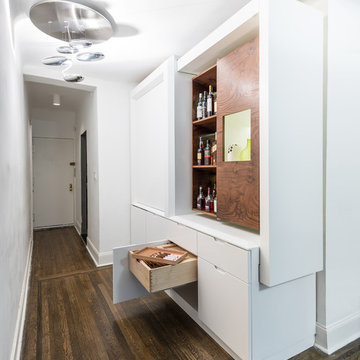 Partywall// View toward Entry with Humidor Drawer