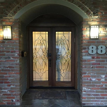 Wood Doors with Decorative Glass