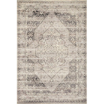 Mika In/out Area Rug by Loloi, Stone / Ivory, 6'7"x9'4"