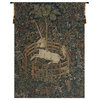 Unicorn in Captivity I Tapestry Wall Hanging, A-50"x37", Green