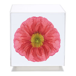 Coral Poppy Cube - Side Tables And End Tables