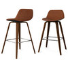 Randolph Bentwood Counter Height Stool (Set Of 2) In Deep Tan Faux Leather