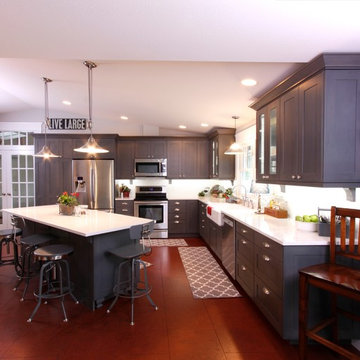 Gray Eclectic Kitchen Plus