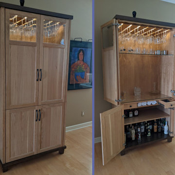 Custom Dry Bar Cabinet in Natural‑Stained Oak