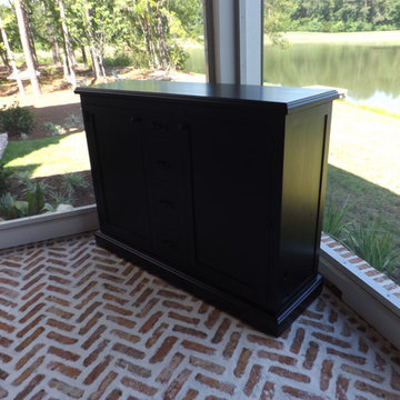 custom cypress patio TV cabinet