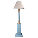 Lux Lighting - Floor Shutter 63" Polyresin Coastal Floor Lamp Blue, 1pk - Introducing the 63-Inch Blue Poly Resin Coastal Shutter Floor Lamp, a captivating and versatile lighting fixture that brings the serene charm of coastal living into your home. This floor lamp is not just a source of light; it's a coastal masterpiece that captures the essence of beachside tranquility.