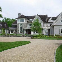 Stone lined gravel drive