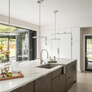 Warm Modern Kitchen Designed for Hosting