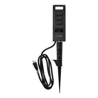 WiOn Outdoor Wi-Fi Yard Stake with 6-Outlet with Wireless Switch and  Programmable Timer
