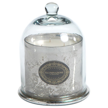 6.5" Tall Medium Candle Jar With Glass Dome, French Red Currant Fragrance