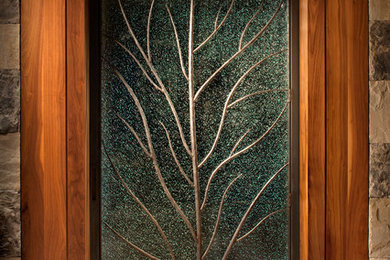 Inspiration for a mid-sized timeless powder room remodel in Denver