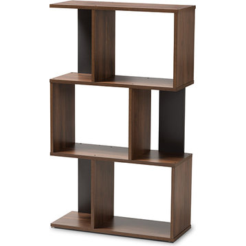 Legende Dark Display Bookcase - Walnut Brown, Dark Gray