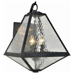 Crystorama - Crystorama GLA-9702-WT-BC 3 Light Outdoor Wall Mount in Black Charcoal - Bring style and substance to your favorite outdoor space with Brian Patrick Flynn's Glacier Outdoor Lighting Collection. Inspired by the calving icebergs of Antarctica, this outdoor fixture features a smaller and narrower bottom section with a larger, broader top piece. Sporting chiseled angular lines, Glacier mixes a black charcoal finish with white opal glass panels. The indoor-outdoor Glacier collection is ideal for introducing a touch of sculptural modernist style to any space inside or outside of the home.