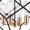 Rad 23.5-in. 4 Light Pendant Black and Natural Brass