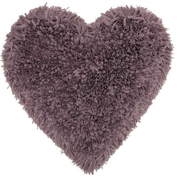 Mina Victory  Frame Heart Lavender Shag Throw Pillow