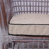 Andreas Rattan and Bamboo Club Chair With Seat Cushion