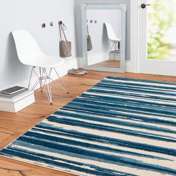 hometrends Azure Striped Area Rug