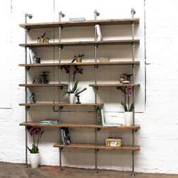Karen Reclaimed Scaffolding & Polished Steel Shelving / Shelves / Bookcase - Display & Wall Shelves