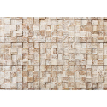 3D Wood Planks for Walls and Ceilings, 9.5 sq. ft, White Square