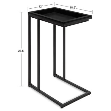 Lockridge Wood and Metal C-Table, Black