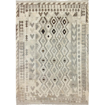 Oriental Kilim Afghan Heritage 9'6"x6'11" Hand Woven Rug