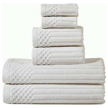 600 GSM Soho Collection  Cotton 6 Pc Towel Set - White