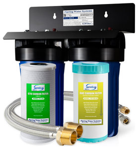 iSpring US21B 2-Stage Direct Connect Undersink Water Filtration System, 1" Ports