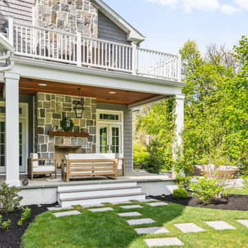 Modern Shingle home: Balcony & Patio