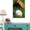 Baseball and Glove in Grass Wall Mural - 36 Inches H