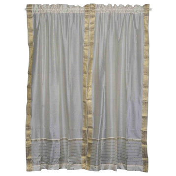 Cream Rod Pocket  Sheer Sari Curtain / Drape / Panel   - 60W x 84L - Piece