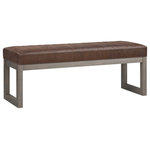 Simpli Home - Casey Ottoman Bench - Update your living space with the Casey Ottoman Bench. Its clean modern style will add a fresh look to your space. Made with durable, high quality Faux Leather for a luxurious feel. This sleek ottoman features a narrow profile which is ideal for an entryway or at the end of a bed