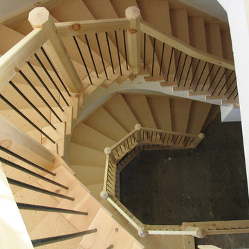 Knotty Pine Custom Staircase