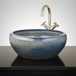 CARRASCO HAND-GLAZED VESSEL SINK - OCEAN BLUE - Bathroom Sinks