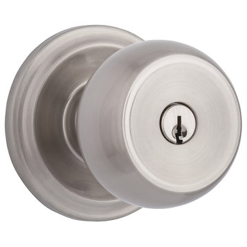 Brinks Push Pull Rotate Stafford Entry Knob, Satin Nickel