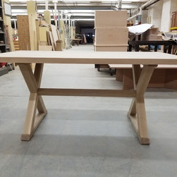 Unfinished X Base Dining Table - Dining Tables
