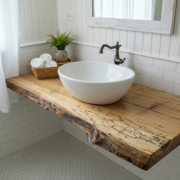 Customizable Live Edge Maple Vanity Tops, Made-To-Order